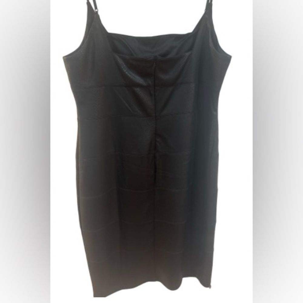 Bebe Faux Leather Black Python Print Stretch Midi… - image 4